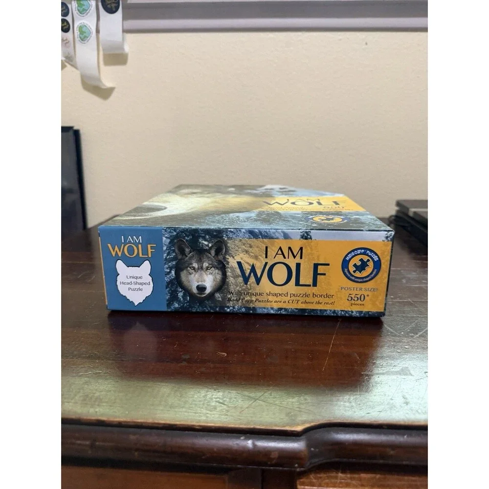 I Am Wolf Head-Shaped Jigsaw Puzzle - Complete 550 Pieces